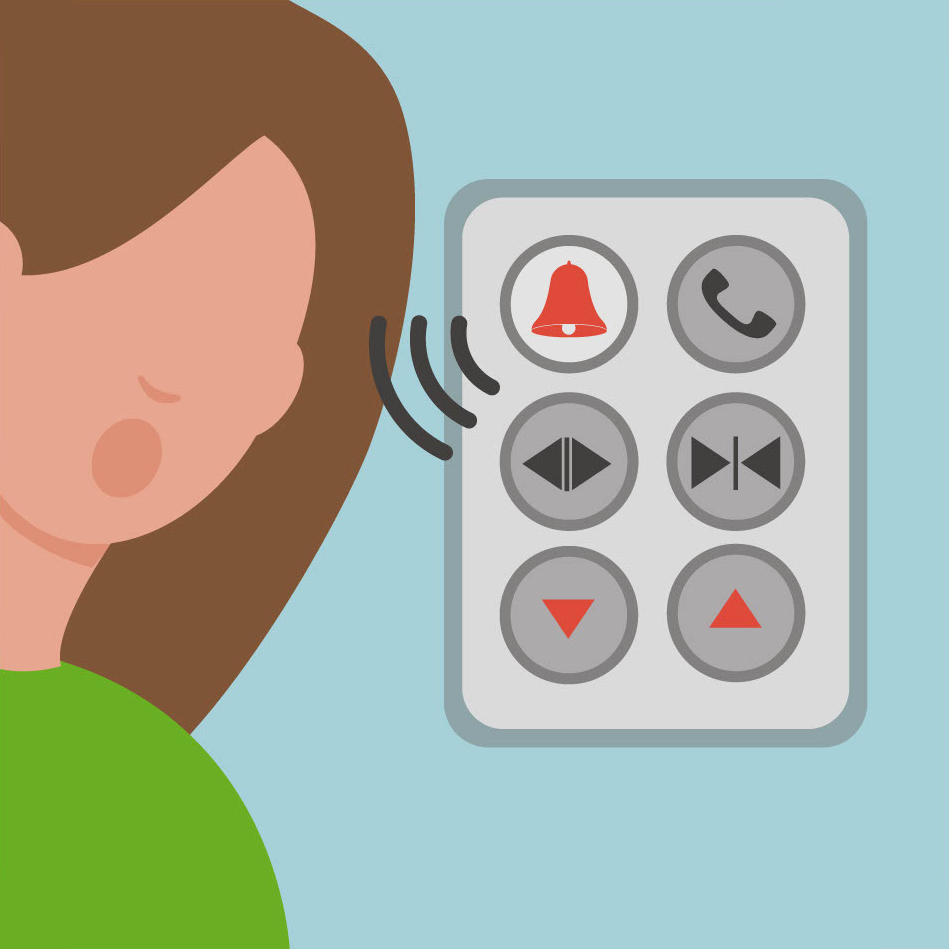 Illustration Frau spricht mit Notruf im Aufzug. Illustration Frau spricht mit Notruf im Aufzug.