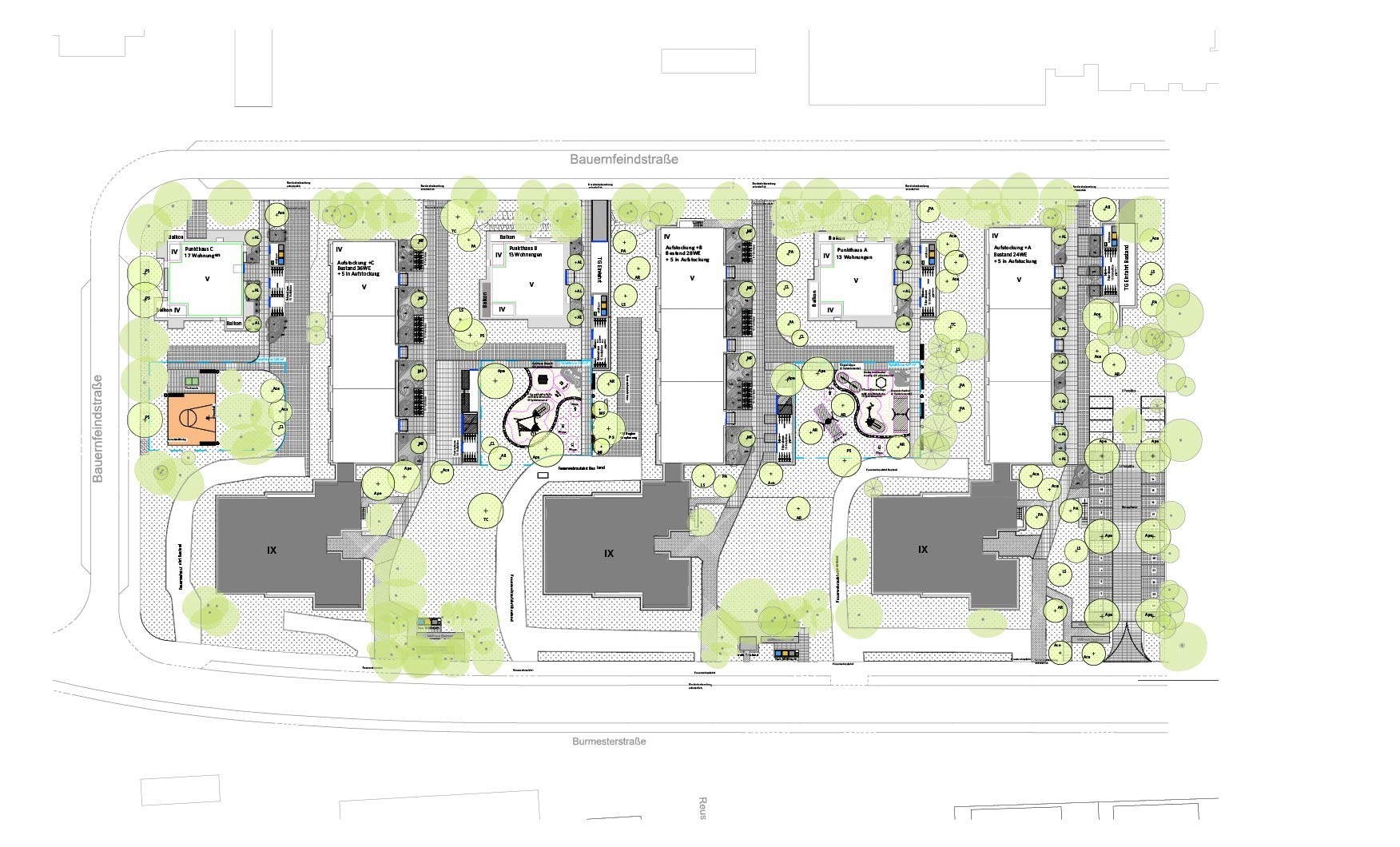 Muenchen_Kieferngarten_Freiflaechenplan Freiflächenplan